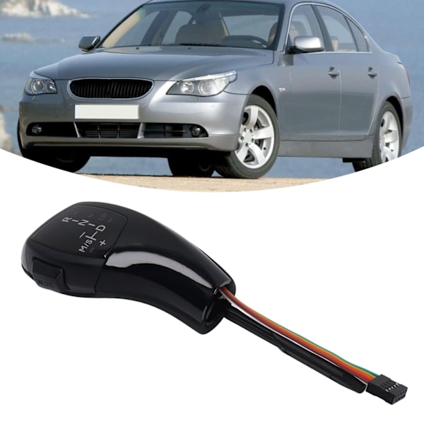 LED Växelspaksknopp Växelspak Huvud Retrofit Kit med Motorstartstoppknapp för E61 E60 E46 LHD Blank Svart
