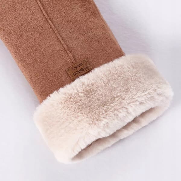 Damhandskar TOUCH, Polyester/Ekologiskt läder, 21cm, Beige