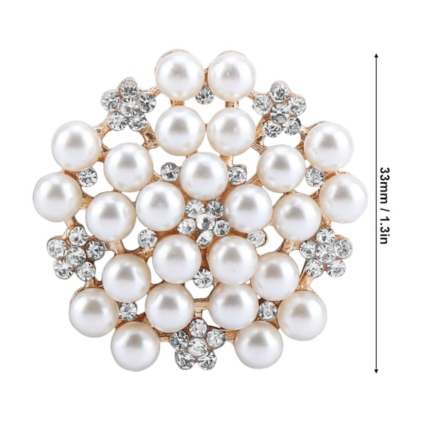 5 stk DIY Perle Rhinestone Dekoration Flatback Spænde Bryllup Invitation Hårbue (Guld)