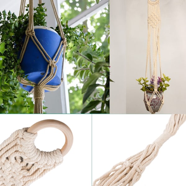 Inomhus Utomhus Inredning i Bondgårdsstil, Robust och Hållbar, Unika Väggkorgar, Miljövänligt Jute Rep, Perfekt för Inflyttningsfester, Bröllop och