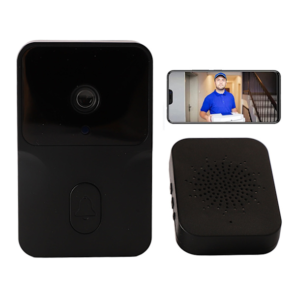Trådløs Smart Videodørtelefon med Indbygget Kamera WIFI Dørklokke til Hjemmesikkerhed