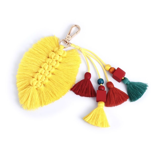 Fargerik Tassel Bag Charm for Women, Layered Tassel nøkkelring nøkkelring
