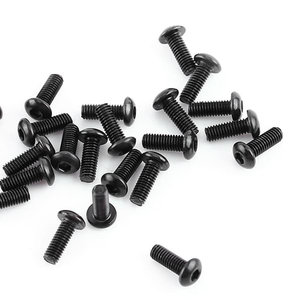 250 stk. M3 Sorte Legeret Stål Hex Socket Skruer Bolt Med Hex Møtrikker Sortiment (Knaphoved)
