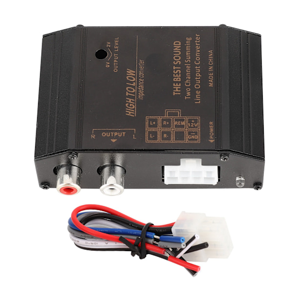 12V Bil Audio Højttaler Høj til Lav Niveau Konverter Adapter Stik RCA Port AntiInterference