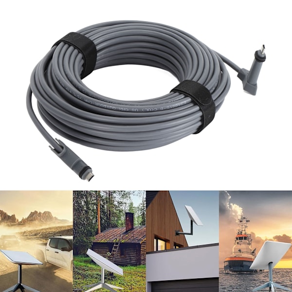 Ersättningskabel för satellit för V2 Rektangulär Satellit 1200Mbps PVC Koppar IP68 Vattentät Internet Kit Satellitkabel Förlängning Grå 10 Meter 33FT