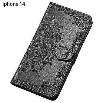 Wallet Case, Flip Case PU Læder Præget Folio Magnetisk Støttefod Cover Kortlommer til iPhone 14