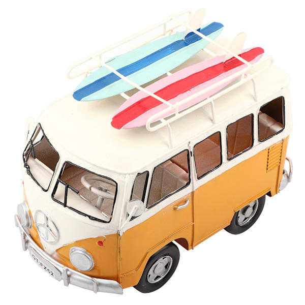 Retro Bus Miniature Model Figurine Ornament Antik Håndværk Gaver Børn Legetøj Hjemmeskrivebordsdekoration