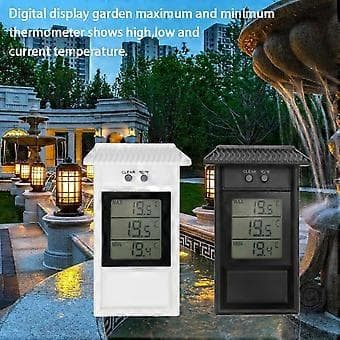 Digital Termometer Växthus Display Max Min Trädgård Vägg Rum Inomhus Utomhus