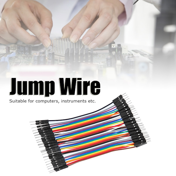 10 stk. Jump Wire Han-Han Plastik Linjekabel 2,54 mm Elektroniske Komponenter 10 cm