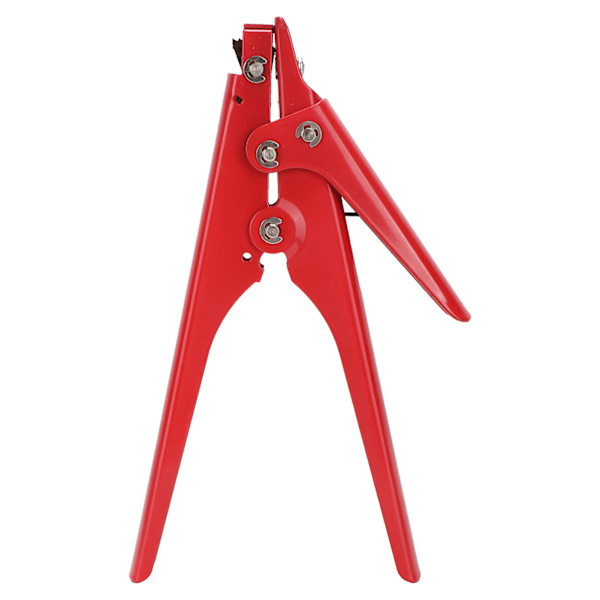 Bärbar Nylon Kabelbindare Justerbar Spänning Plast Zip Tie Fäst- och Klippverktyg Röd