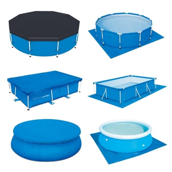 Rektangulär Poolskydd, Förtjockat Material Ovan Jord Poolskydd, Skyddar Botten av Plaskpooler, Mångsidig Användning för Tak, Båt,