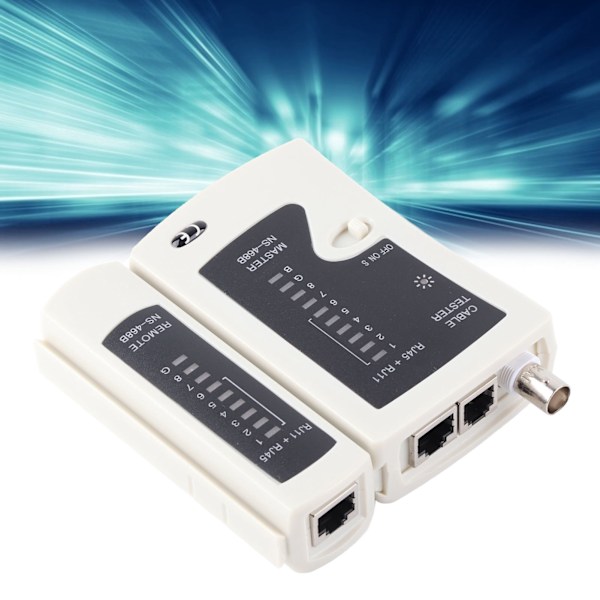 NS‑468B BNC Netværkskabels Tester Universal Rj45 Rj11 Trådtester med Opbevaringspose DC 9V