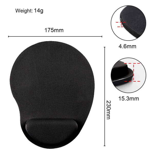 Holdbart musemåtte til professionel brug, ergonomisk håndledsstøtte sikrer stabil betjening og langsom rebound memory sponge for optimal komfort