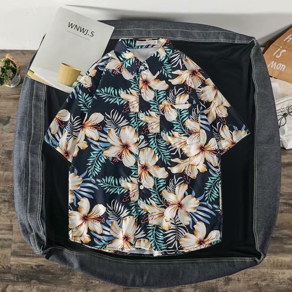 Herre fritidsskjorte Tropical Beach skjorter, trykt strandskjorte