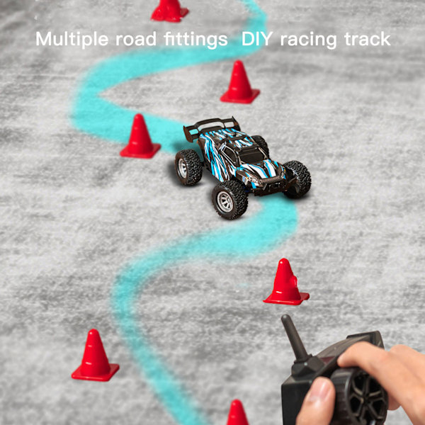 2,4 GHz 1:32 mittakaavan kaukosäädöllä toimiva auto, korkea nopeus, 2 tilaa, RC-kilpa-autolelu tienesteillä