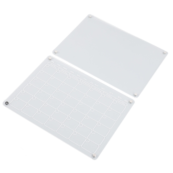 2 st Magnetisk Akrylkalender för Kylskåp 40x30cm Tidsplanering Kylskåp Månadsvis Whiteboard för Planering