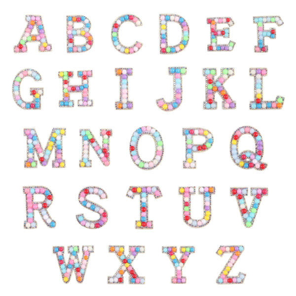 26 stykker patch A-Z alfabetbokstavklistremerker for DIY Craft