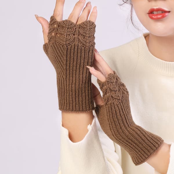 2 par dame vinter armvarmere varme fingerløse handsker håndhæklet Combination 4