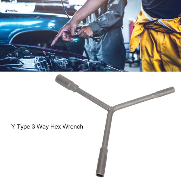 Y-Formet 3-Vejs Sokkel Hex Nøgle 8mm 10mm 12mm Hård Metal Legering til Køretøjs- og Cykelreparation