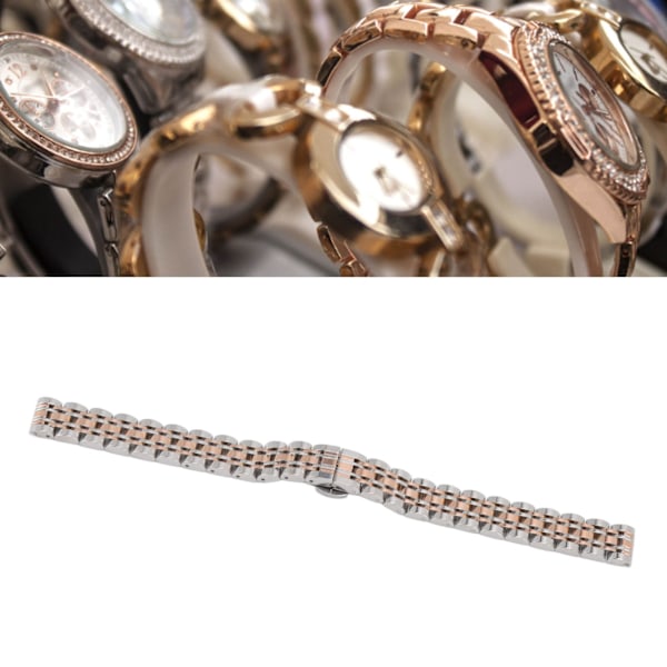 Stainless Steel Watchband Men Women Adjustable Replacement Watch Strap with Butterfly Buckle Accessory 0.71in