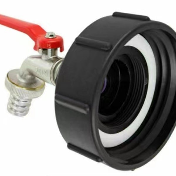 Fin Flow Control IBC Tank Adapter til hurtig kontaktskift, forkromet messingadapter med sikkerhedsventil, snap-on hane-stik til