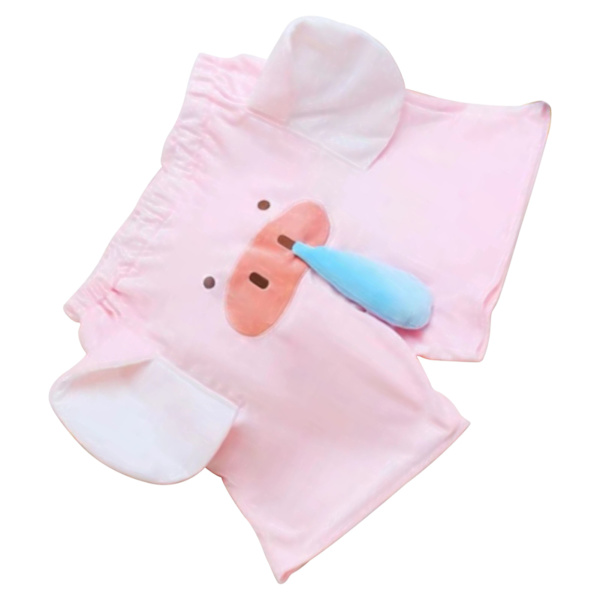 Shorts med Roligt Grismönster Löpande Näsa Söt Kort Byxa för Fest Samling Strand Hem XL för 55-65kg Rosa
