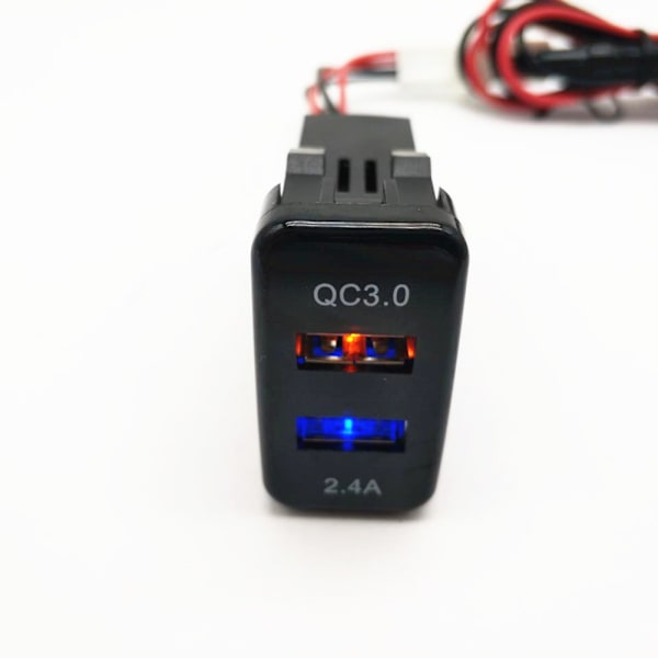 Dobbelt USB 2.0 Billader Hurtig Opladning 3.0 med Kortslutningsbeskyttelse