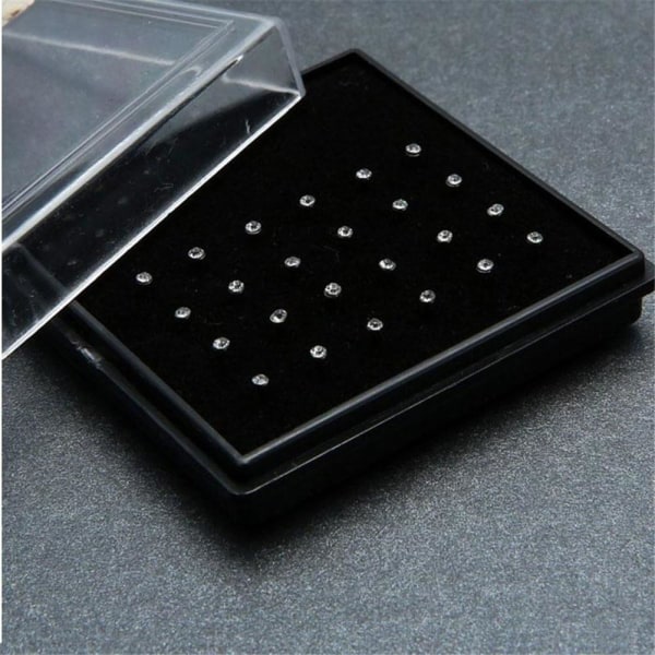 24 Pcs Lady Crystal Rhinestone Nose Ring Bone Stud Bar Surgical