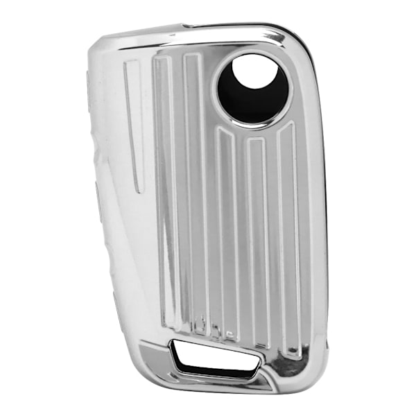 Kolfiber-stil TPU Smart Key Fob Skyddande Fodral för SEAT Ateca Silver