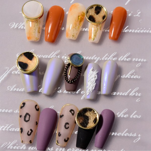 40 st Nail Art Charms Rund Knappform Glitter 3D Gem Nail