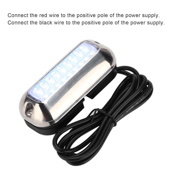 Blå 27LED undervannslys 74LM Lyssterk akterlys IP68 Vanntett rustfritt stål skall for marinebåt
