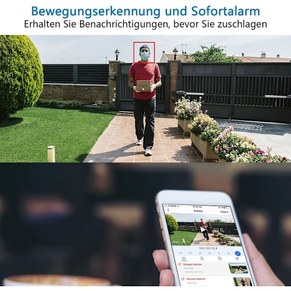 Smart Video Dörrklocka för Förbättrad Säkerhet, AI Människodetektering för Intelligent Övervakning, Krypterad Molnlagring för Säker Inspelning, 2.4GHz Wi-Fi