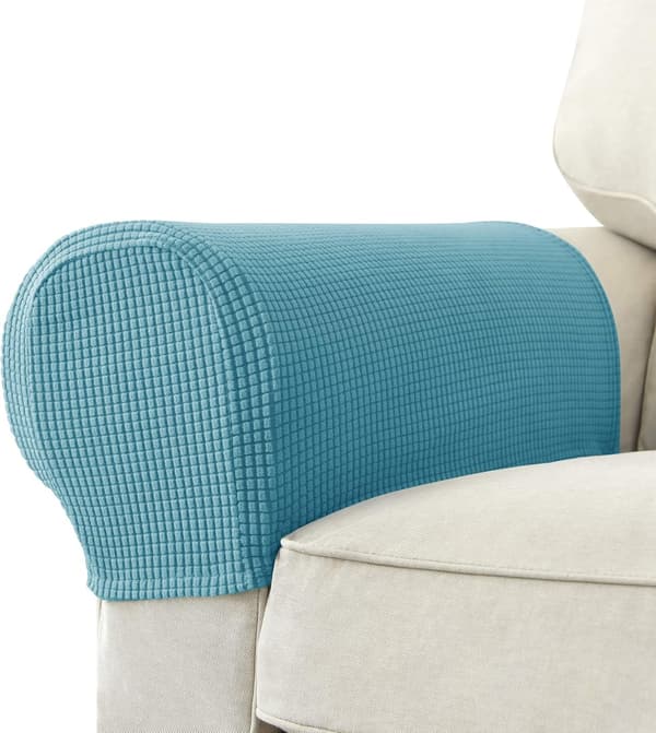 Set med 2 Jacquard Stretch Soffa Fåtölj Armstödsskydd Halkfria Möbelskydd Armstöd Överdrag för Soffa Vilstol