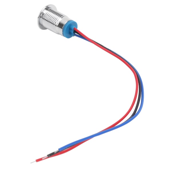 4 Set PreWired Runda LED-lampor Vattentäta 2-färgsljus Gemensam Anod Anod Elektrod 1224V 12mm (Röd och Blå)