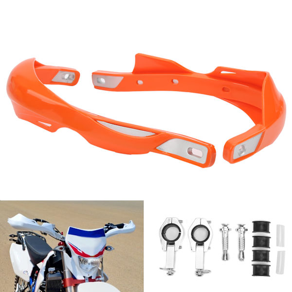Universal Motorcykel Håndbeskytter Børstestang Orange til Dirt Bike Enduro 28mm Styr