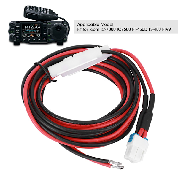 2-vejs radio strømledning opladningskabel passer til Icom IC‑7000 IC7600 FT‑450D TS‑480 FT991