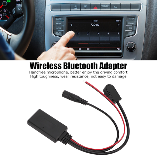 Trådløs Bluetooth AUX lydkabeladapter med mikrofon for Alpine AI Net bilstereo
