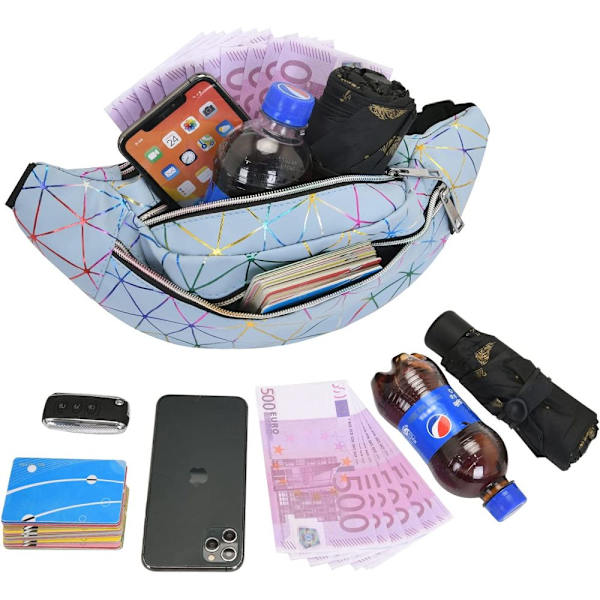 Estwell Bältesväska Bum Bag Elegant midjeväska för kvinnor Vattentät PU-läder Multifunktionellt löparbälte för vardaglig festivallöpning Resefest
