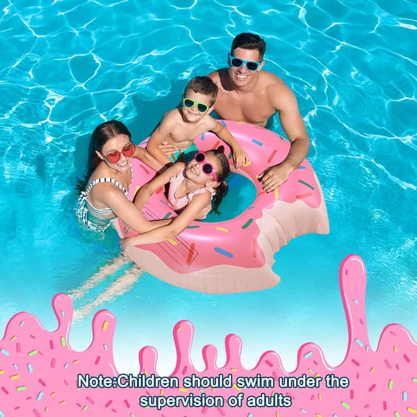 Oppustelig Pool Float Ring, Pink Poollegetøj til Sommerfester - 80# (Egnet til Alderen 10–15) Pink 80#