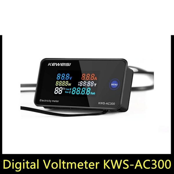 Amp Volt Multimeter, Digitalt AC Multimeter LCD HD Display til Multi-parameter Måling, 300V AC 100A med High-definition LCD Display og Reset
