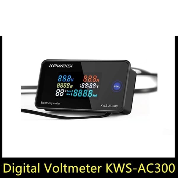 Multifunktionelt elektrisk energimåler, digitalt AC multimeter LCD-display til multiparametermåling, 300V AC 100A, har high-definition LCD