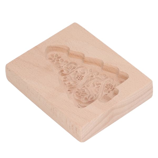 Snidad Trä Kakform Kök Pepparkaksform Press Stämpel Präglingsform