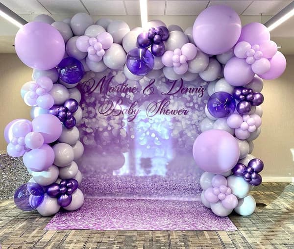 Violetit ilmapallot 109 kpl vaaleanvioletti ilmapalloseppelekaarisarja 5