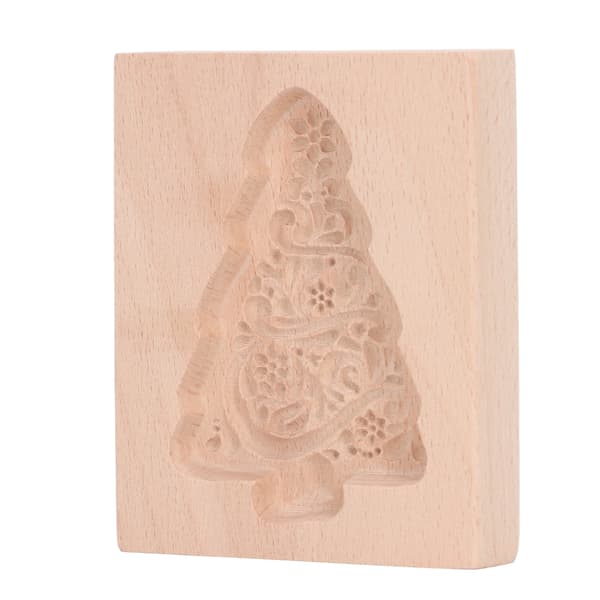 Snidad Trä Kakform Kök Pepparkaksform Press Stämpel Präglingsform