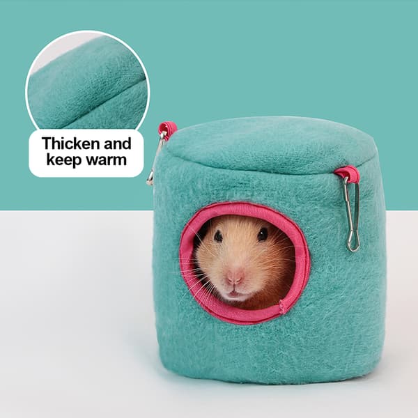 2 stk. Mini Hamster Seng Gemmesteder og Huse, Bomuld Mini Dyr Kæledyrsrede Hule blue M
