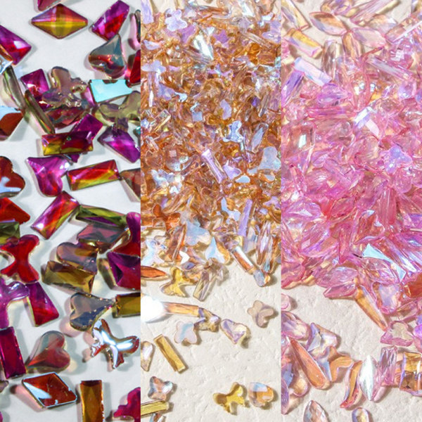 3D Nail Art Aurora Rhinestone Multi-shape Mixed Nail Crystal