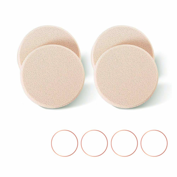 2 stk runde sminkesvamper med 1 reiseveske, Beauty Face Primer Compact Powder Puff, Blender Sponge Erstatning for Cosmetic Flawless Foundation,