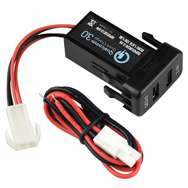 Dobbelt USB 2.0 Billader Hurtig Opladning 3.0 med Kortslutningsbeskyttelse