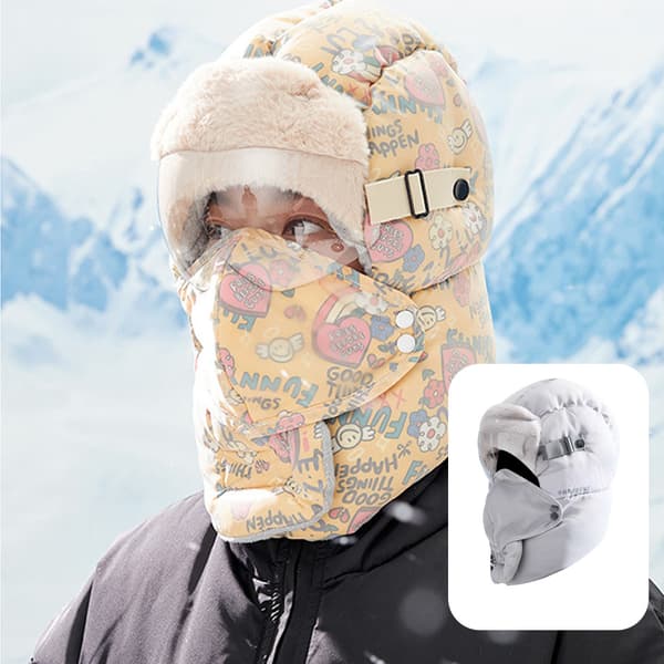 Vinter Vinter Utomhus Ridning Varm och Köldtålig Bomullsmössa Vinter Vindtät Mössa Öronskydd