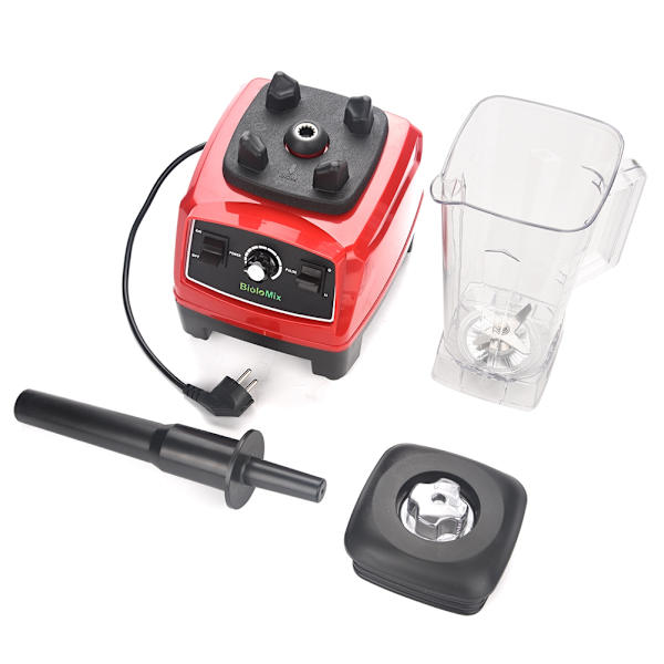 2200W Elektronisk Kommersiell Blender Matberedare Mixer Smoothie Juicer Röd EU 220V